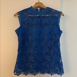 Nanette Lepore Royal Blue Lace Blouse